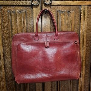 Wilsons Leather Red Laptop Briefcase